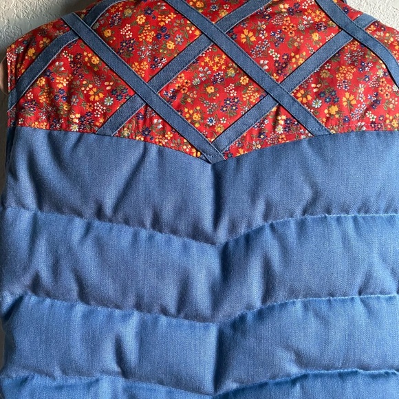 Rare Vintage Levi’s Ski Goose Down USA Made Weatern Floral Puffer Vest 11/12 - Picture 12 of 16